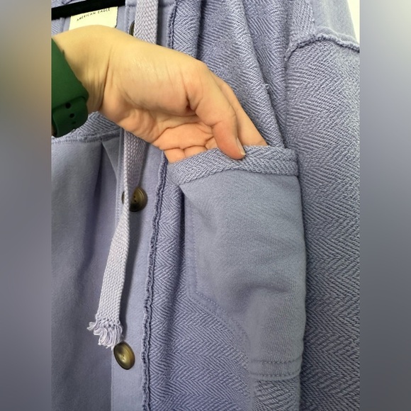 American Eagle Cropped Shacket Lilac Women's Sz XL‎ - Picture 8 of 10